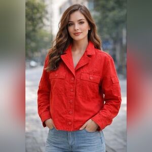 Cabi Detour Jacket Ruby Red Size Medium